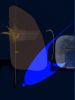 Neon Blue Whale | Oil And Acrylic Painting in Paintings by Linda lhermite. Item made of canvas with synthetic works with minimalism & mid century modern style