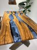Olive Epoxy Resin Dining Table - Custom Wood Kitchen Table | Tables by Tinella Collection. Item composed of wood in minimalism or art deco style