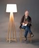 Alpha-Plus oversize floor lamp | Lamps by Christopher Solar Design. Item made of oak wood with linen works with minimalism & mid century modern style