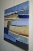 meandres bleu sable | Oil And Acrylic Painting in Paintings by Sophie DUMONT.. Item composed of wood and canvas in minimalism or contemporary style