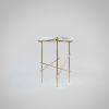 The Stilts - Travertine - Gold leaf coffee table | Tables by DFdesignLab - Nicola Di Froscia. Item made of steel with marble works with contemporary & modern style
