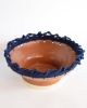 Handmade Ceramic Decorative Bowl #803 in Brown and Navy | Decorative Objects by Karen Gayle Tinney. Item made of cotton with stoneware works with boho & contemporary style