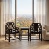 Legacy Ming Style Taishi Armchair Trio Set with Marble Inlay | Chairs by Dynasty Artisan. Item composed of wood in contemporary or eclectic & maximalism style