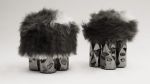 Steel & Faux Fur Pouf — Tronco by Nitush Aroosh | Stool in Chairs by Nitush Aroosh. Item made of steel works with contemporary & eclectic & maximalism style
