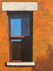 Corner in Rust and Cobalt | Oil And Acrylic Painting in Paintings by Rich Godfrey. Item made of canvas works with mid century modern style