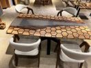 Hexagon Coffee Table, Resin Art Coffee Table - Side Table | Tables by Tinella Collection. Item made of wood works with contemporary & country & farmhouse style