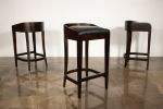 Contemporary Counter Stool in Wood and Leather by Costantini | Chairs by Costantini Design. Item composed of wood and leather in contemporary style