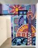 A City in Colour - A Stained Glass Inspired Interior Mural | Murals by Julia Prajza. Item made of synthetic