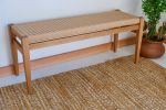 Handmade Danish Cord Bench - White Oak | Benches & Ottomans by Kellen Carr Studio. Item made of oak wood works with mid century modern & scandinavian style