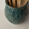 Utensil Holder - Bluegrass | Tableware by Clare and Romy Studio. Item made of stoneware works with boho & mid century modern style