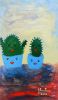 Cactus mood | Oil And Acrylic Painting in Paintings by Elena Parau. Item made of paper works with boho & contemporary style