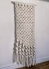 Curved Macramé Staircase Wall Hanging Chunky Organic Cotton | Macrame Wall Hanging in Wall Hangings by MACRO MACRAME by Maeve Pacheco. Item composed of wood & cotton compatible with contemporary and japandi style