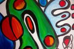 Fish Eating Diamond | Oil And Acrylic Painting in Paintings by Nathalie D Gribinski. Item composed of canvas in mid century modern or contemporary style