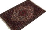 1950s Vintage Senneh Kilim in Red, Blue & White Tribal | Area Rug in Rugs by Rug and Kilim