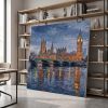London Big Ben Thames Impasto Oil Painting Fine Art II | Oil And Acrylic Painting in Paintings by Dynasty Artisan. Item made of linen works with contemporary & eclectic & maximalism style