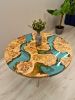 Round epoxy table, round mappa burl dining table | Tables by Brave Wood. Item composed of wood and metal