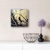 Bird on the Sunrise | Drawing in Paintings by Oplyart. Item made of canvas works with mid century modern & japandi style