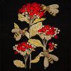 Ixora Plant 3D Honey Bee Framed Wall Hanging Art | Embroidery in Wall Hangings by MagicSimSim. Item composed of fabric and synthetic in art deco style