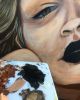 Nathania | Oil And Acrylic Painting in Paintings by AGONZA. Item composed of synthetic