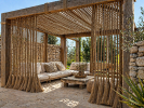 Boho Style Jute Rope Covers - Shade Canopy for Patio | Curtains & Drapes by Dimitar Kostadinov | Santorini View Studios Firostefani in Firostefani