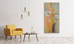 Uplifting Contemporary Oil Abstract | Oil And Acrylic Painting in Paintings by Strokes by Red - Red (Linda Harrison). Item composed of canvas and synthetic in contemporary or art deco style