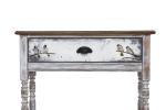 Solid Wood Bird Console Table – Hand-Painted Whitewashed Ent | Tables by Birds and Gardens Inc. Item in minimalism or contemporary style