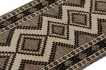 Vintage Gabbeh Tribal Runner in Gray, Beige-Brown and Black | Area Rug in Rugs by Rug and Kilim