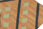Rug & Kilim’s Tribal style Kilim in Gold with Black & Green | Area Rug in Rugs by Rug and Kilim. Item composed of wool