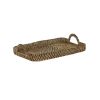 Handmade Rectangular Brown & Natural Tray with Handles | Serving Tray in Serveware by Amara