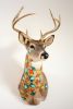 Quilt Pattern Hand-painted Taxidermy Deer | Wall Sculpture in Wall Hangings by Cassandra Smith. Item made of fabric & synthetic