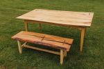 Custom Ash and Elm dining table & bench | Tables by Gill CC Woodworks. Item composed of wood