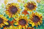 "Sunflower Celebration" - Original Painting | Oil And Acrylic Painting in Paintings by DaggArt. Item composed of canvas