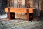 outdoor cedar timber bench | Benches & Ottomans by RealSimpleWood LLC. Item composed of wood in rustic style