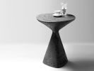 Black sculptural side table, accent furniture | Tables by Donatas Žukauskas. Item composed of wood and concrete in minimalism or contemporary style