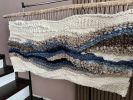 Woven Tapestry “Flow Between Stones” | Wall Hangings by KnitushkiStore. Item made of wood & cotton compatible with boho and country & farmhouse style