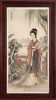 Museum Grade Hand-Painted Silk Art Gongbi Lady Portrait | Oil And Acrylic Painting in Paintings by Dynasty Artisan. Item made of wood with fabric works with contemporary & eclectic & maximalism style