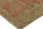 Vintage Turkish Rug in Pink with Green & Cream Floral | Area Rug in Rugs by Rug and Kilim