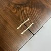 Walnut Slab Live Edge Brass Wishbone Dining Table | Tables by YJ Interiors. Item composed of walnut and brass in mid century modern or contemporary style