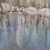 MOUNTAIN RETREAT 36X60 - MIXED MEDIA - wood panel | Mixed Media by Carolyn Johnson Coastal Art. Item made of wood