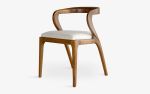 Nana Wooden Dining Chair, No:2, Lagu Selection | Chairs by LAGU. Item composed of walnut and fabric