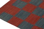 Vintage Persian Kilim Runner in Red & Blue Checkerboard | Area Rug in Rugs by Rug and Kilim
