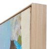Contemporary Abstract "Blue Stream" Framed Paper Collage | Paintings by Suzanne Nicoll Studio. Item made of oak wood compatible with boho and minimalism style