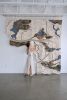 Large Topographical Fiber Art Tapestry, "Community for Life" | Wall Hangings by Rebecca Whitaker Art. Item composed of cotton and leather in boho or minimalism style