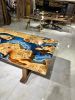 Blue Ocean Epoxy Resin Table - Epoxy Wood Table - Live Edge | Dining Table in Tables by Gül Natural Furniture. Item composed of wood and stone in contemporary or country & farmhouse style