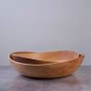 20" XL Handcrafted Wave Wooden Salad & Serving Bowl | Serveware by TerraKlay. Item composed of wood compatible with contemporary and rustic style