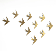 10 Metallic Gold Swallows - Original Ceramic Wall Art | Wall Sculpture in Wall Hangings by Elizabeth Prince Ceramics. Item composed of stoneware in contemporary or japandi style