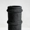 Striped Cylinder Vase in Textured Carbon Black Concrete | Vases & Vessels by Carolyn Powers Designs. Item composed of concrete and glass in minimalism or contemporary style