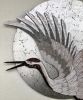 Mosaic decoration - Crane | Wall Sculpture in Wall Hangings by Julia Gorbunova. Item composed of ceramic & glass compatible with contemporary and japandi style