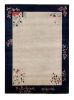 Vintage Chinese Deco style rug, Off-White Field, Blue Border | Area Rug in Rugs by Rug and Kilim