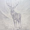 Resilience, a Winter White Stag painting | Oil And Acrylic Painting in Paintings by Gill Bustamante. Item made of canvas works with minimalism & contemporary style